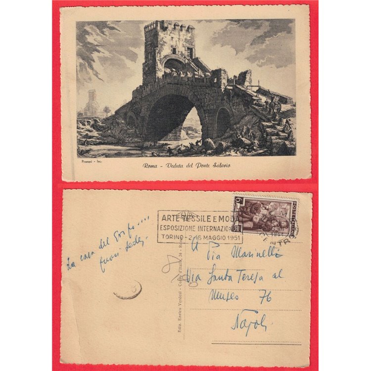 POSTAL CARD ROME PONTE SALARIO POSTMARKED