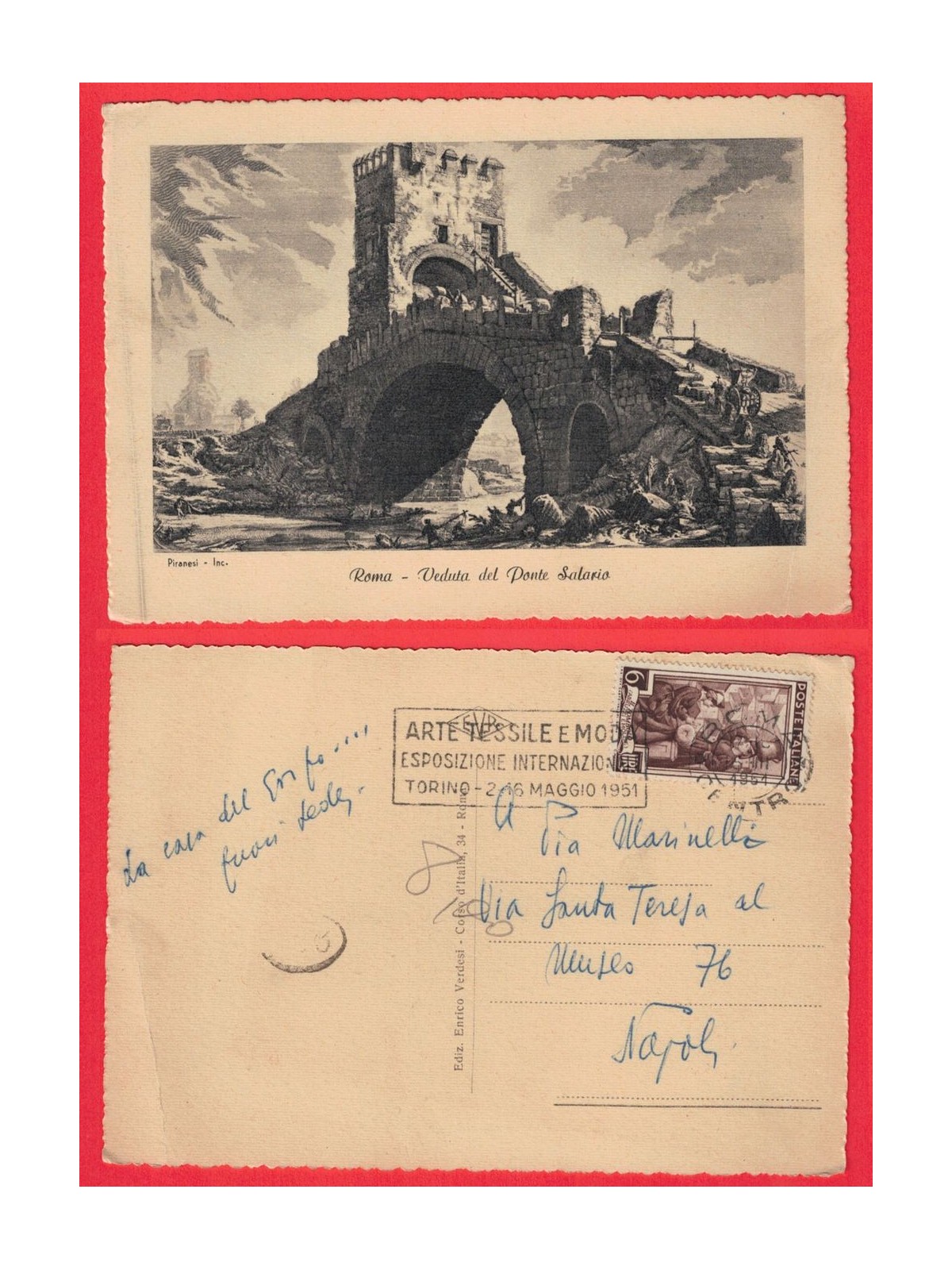 POSTAL CARD ROME PONTE SALARIO POSTMARKED