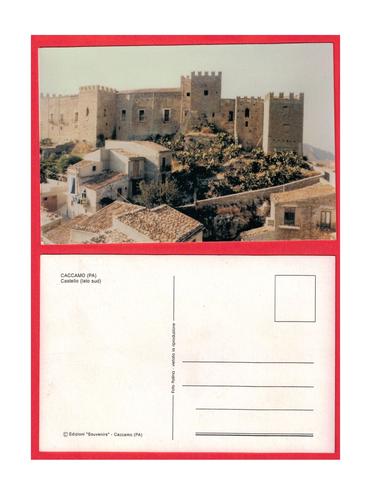 LANDSCAPE POSTAL CARD CASTLE OF CACCAMO