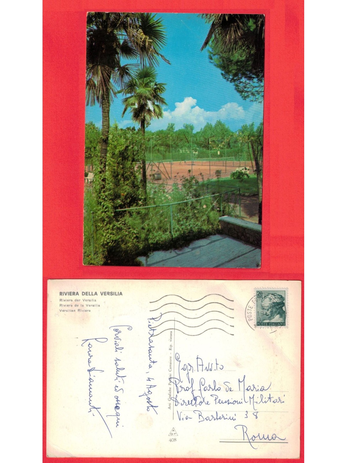 CARTOLINA RIVIERA DELLA VERSILIA VIAGGIATA