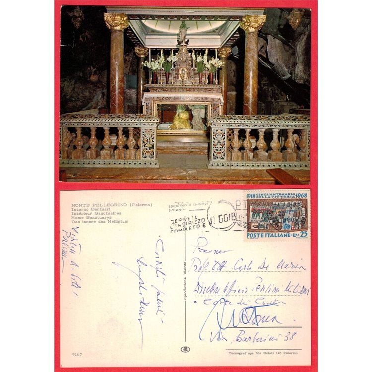 CARTOLINA MONTE PELLEGRINO PALERMO VIAGGIATA