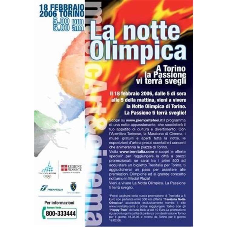 CARTOLINA FREECARDS N° 578 LA NOTTE OLIMPICA