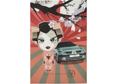 CARTOLINA FREECARDS N° 019 RENAULT CLIO