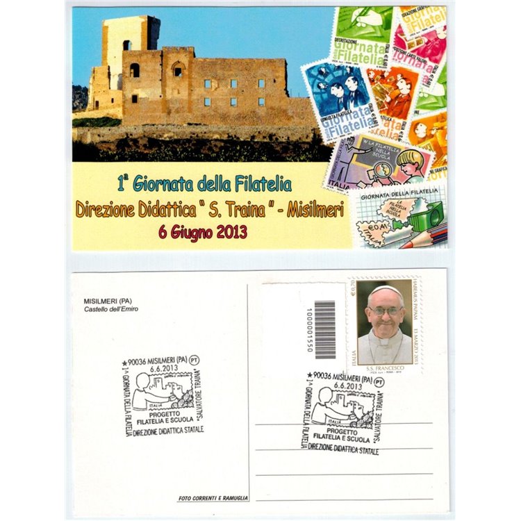 POST CARD 1st Philately Day, Misilmeri 6 June 2013 cb 1550 apg