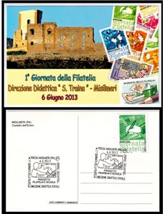 CARTOLINA 1ª Giornata della filatelia, Misilmeri 6 Giugno 2013 apg
