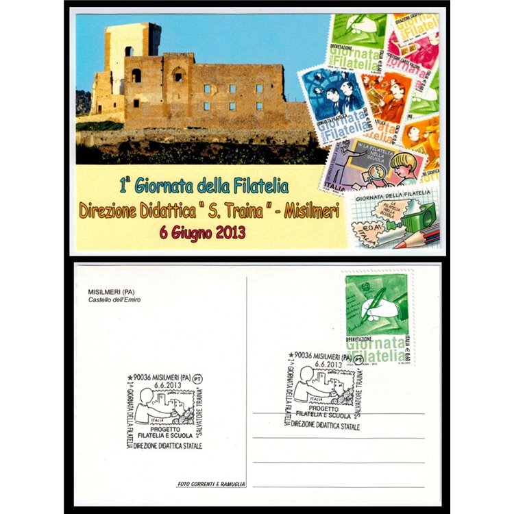 CARTOLINA 1ª Giornata della filatelia, Misilmeri 6 Giugno 2013 apg
