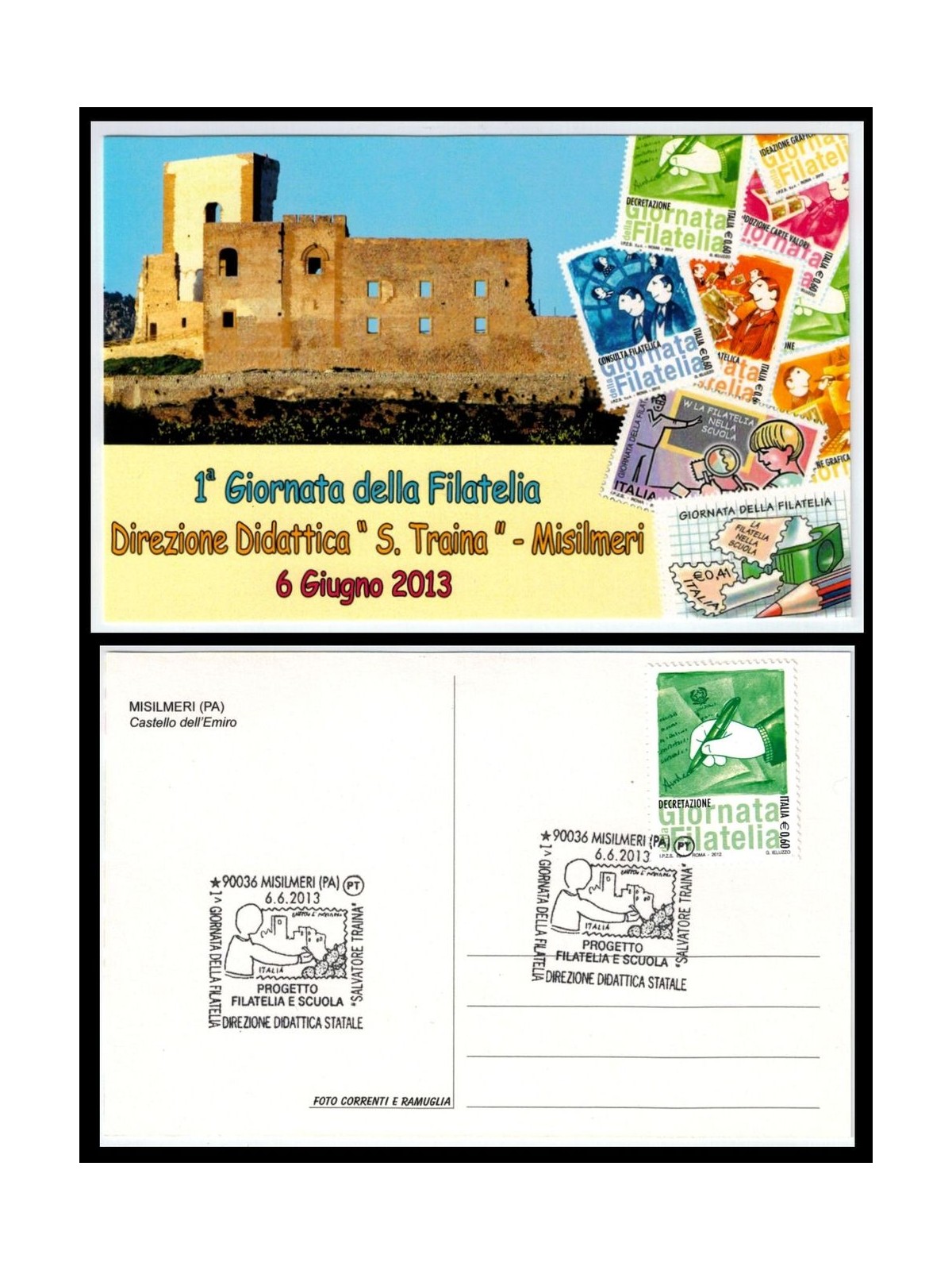 POSTCARD 1st Philately Day, Misilmeri, 6 June 2013 apg