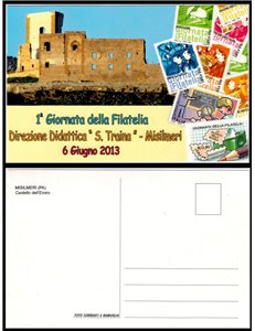 POSTCARD 1st Philately Day, Misilmeri, 6 June 2013