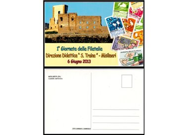 CARTOLINA 1ª Giornata della filatelia, Misilmeri 6 Giugno 2013