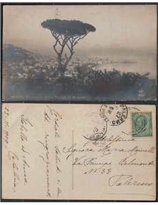 REGNO 1909 CARTOLINA VIAGGIATA NAPOLI PANORAMA
