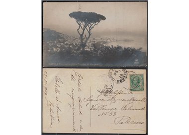 REGNO 1909 CARTOLINA VIAGGIATA NAPOLI PANORAMA