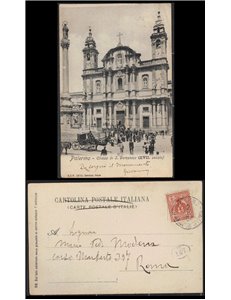 REGNO 1904 CARTOLINA VIAGGIATA PALERMO CHIESA DI SAN DOMENICO