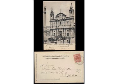 REGNO 1904 CARTOLINA VIAGGIATA PALERMO CHIESA DI SAN DOMENICO