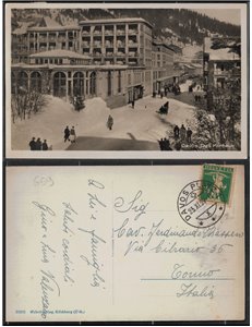 SWITZERLAND 1929 POSTAL CARD DAVOS DAS KURHAUS