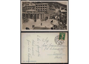 SWITZERLAND 1929 POSTAL CARD DAVOS DAS KURHAUS