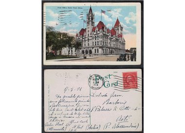 USA 1924 POSTAL CARD SAINT PAUL MINNESOTA