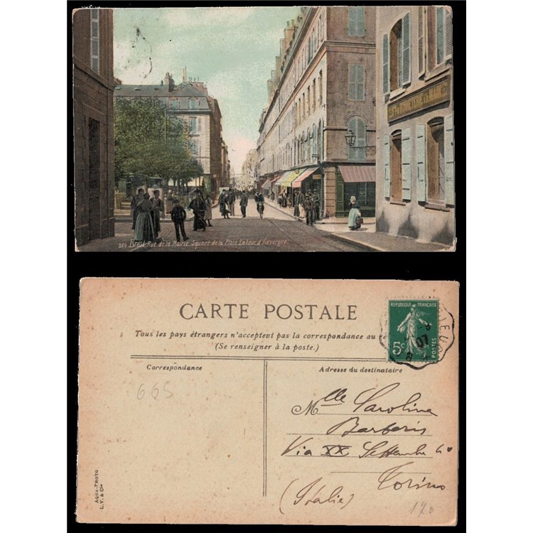 FRANCE 1907 POSTAL CARD Brest - Rue de la Mairie