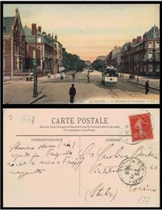 FRANCE 1907 POSTAL CARD Le Havre - Le Boulevard de Strasbourg