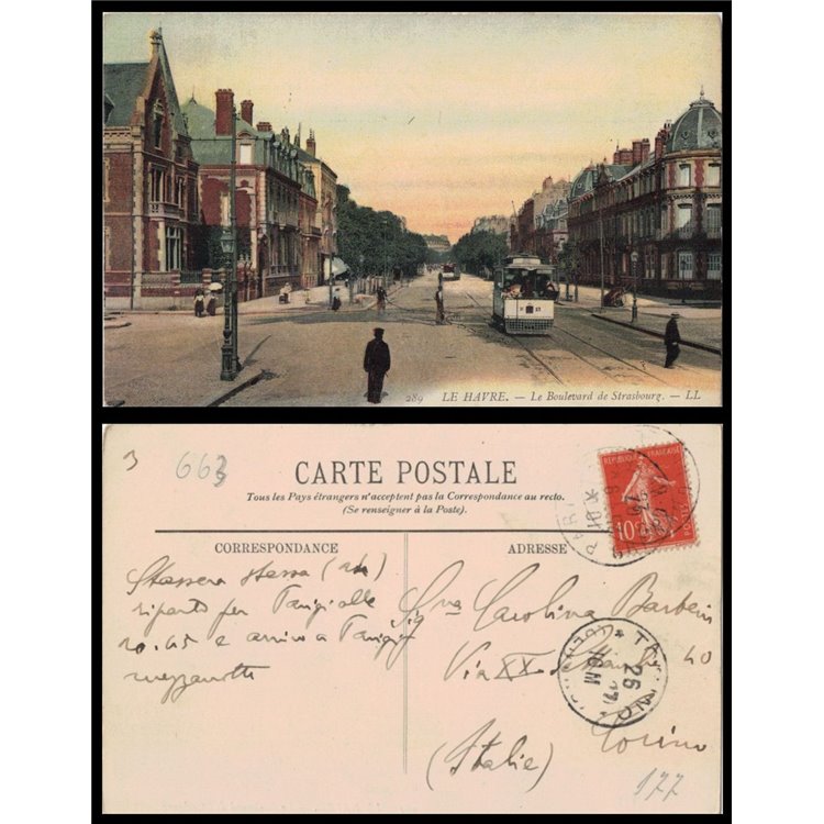 FRANCE 1907 POSTAL CARD Le Havre - Le Boulevard de Strasbourg
