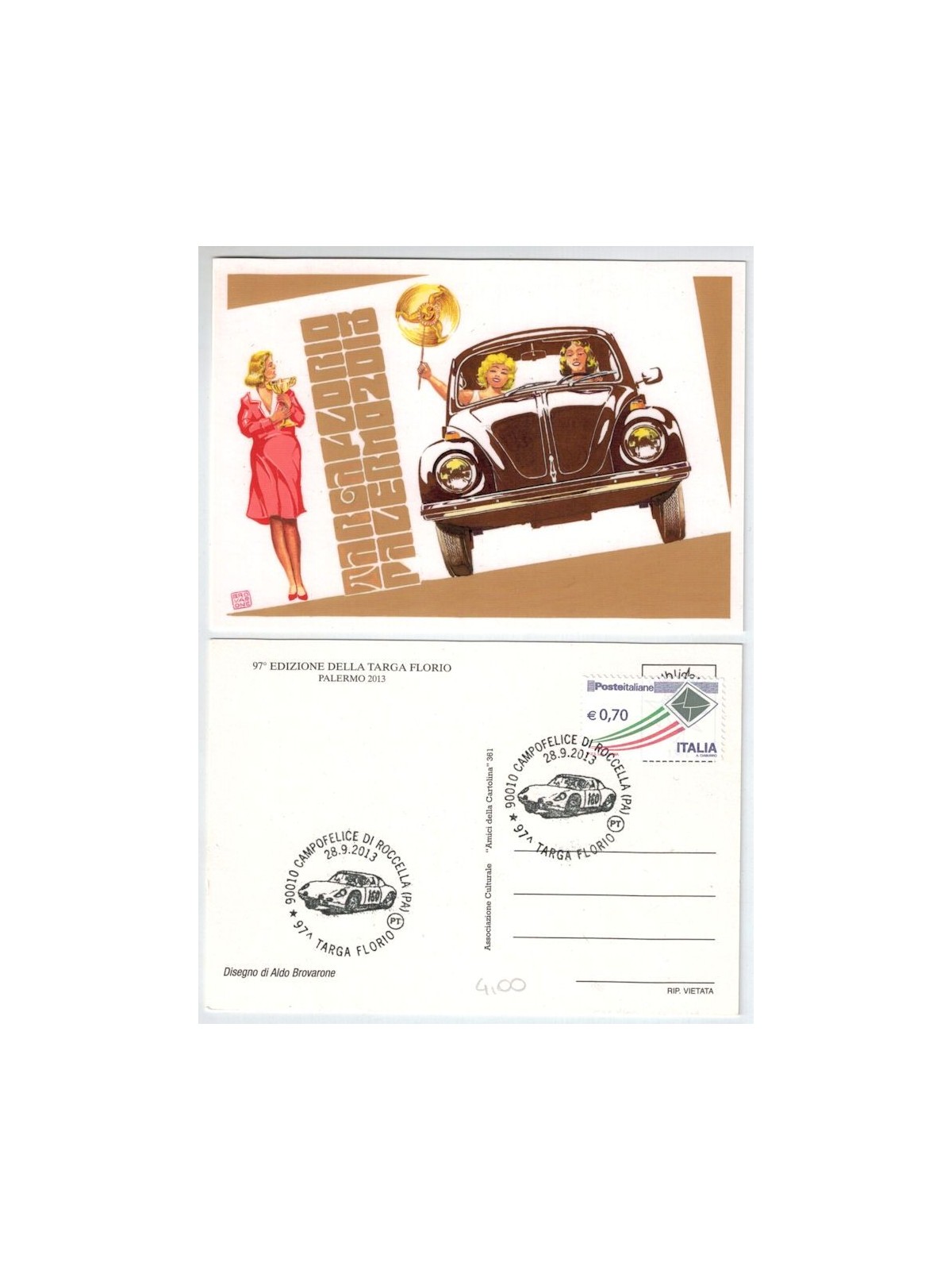 ITALIA 2013 Cartolina Ufficiale 97ª Targa Florio