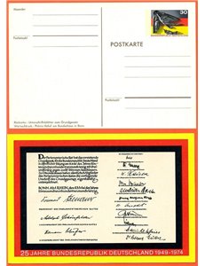 GERMANIA BRD 1974 Cartolina commemorativa anniversario Repubblica