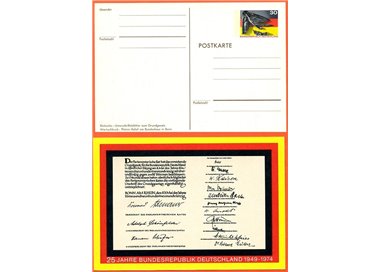 GERMANIA BRD 1974 Cartolina commemorativa anniversario Repubblica