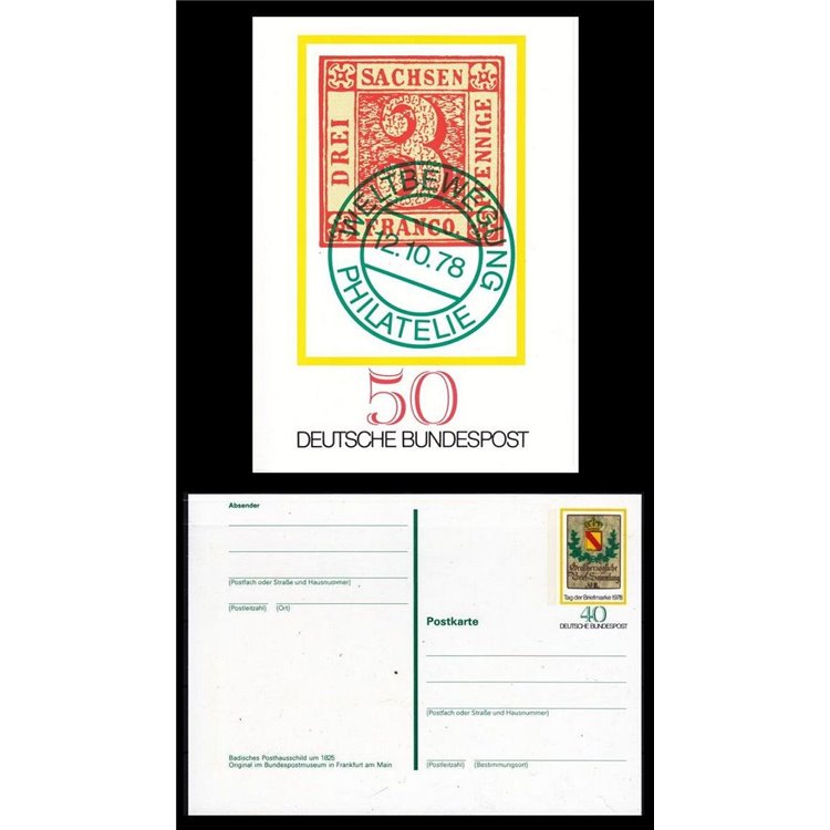 GERMANIA BRD 1978 Cartolina commemorativa Giornata della filatelia