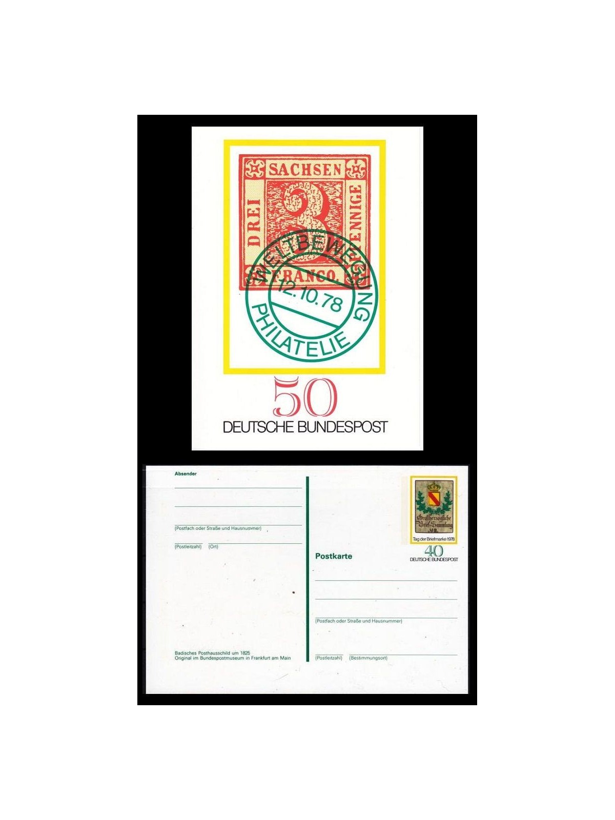 GERMANY FRG 1978 Commemorative postcard Philately Day