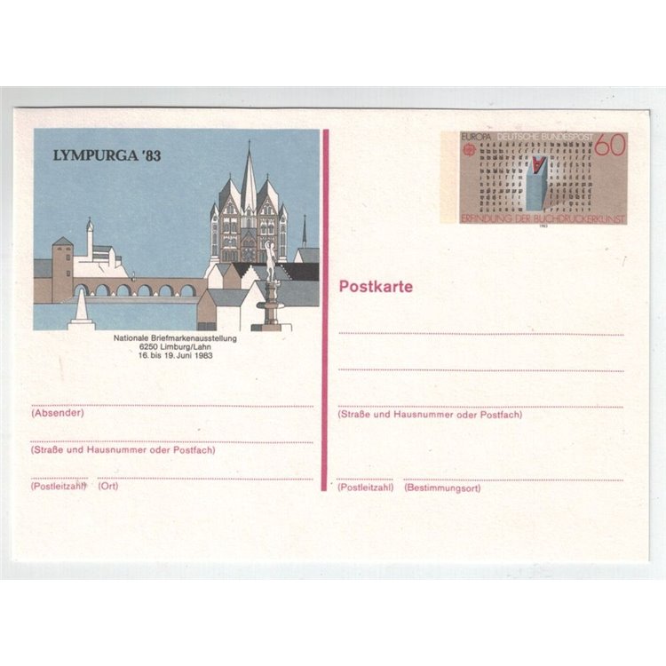 GERMANIA BRD 1983 Cartolina commemorativa Lympurga 83