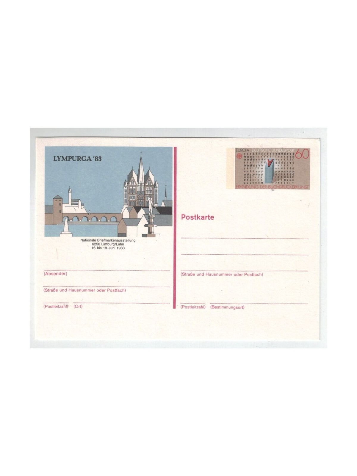 GERMANY FRG 1983 Commemorative postcard Lympurga 83