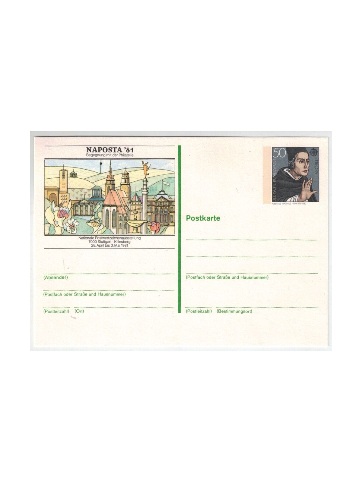 GERMANY FRG 1981 Commemorative postcard Naposta 81