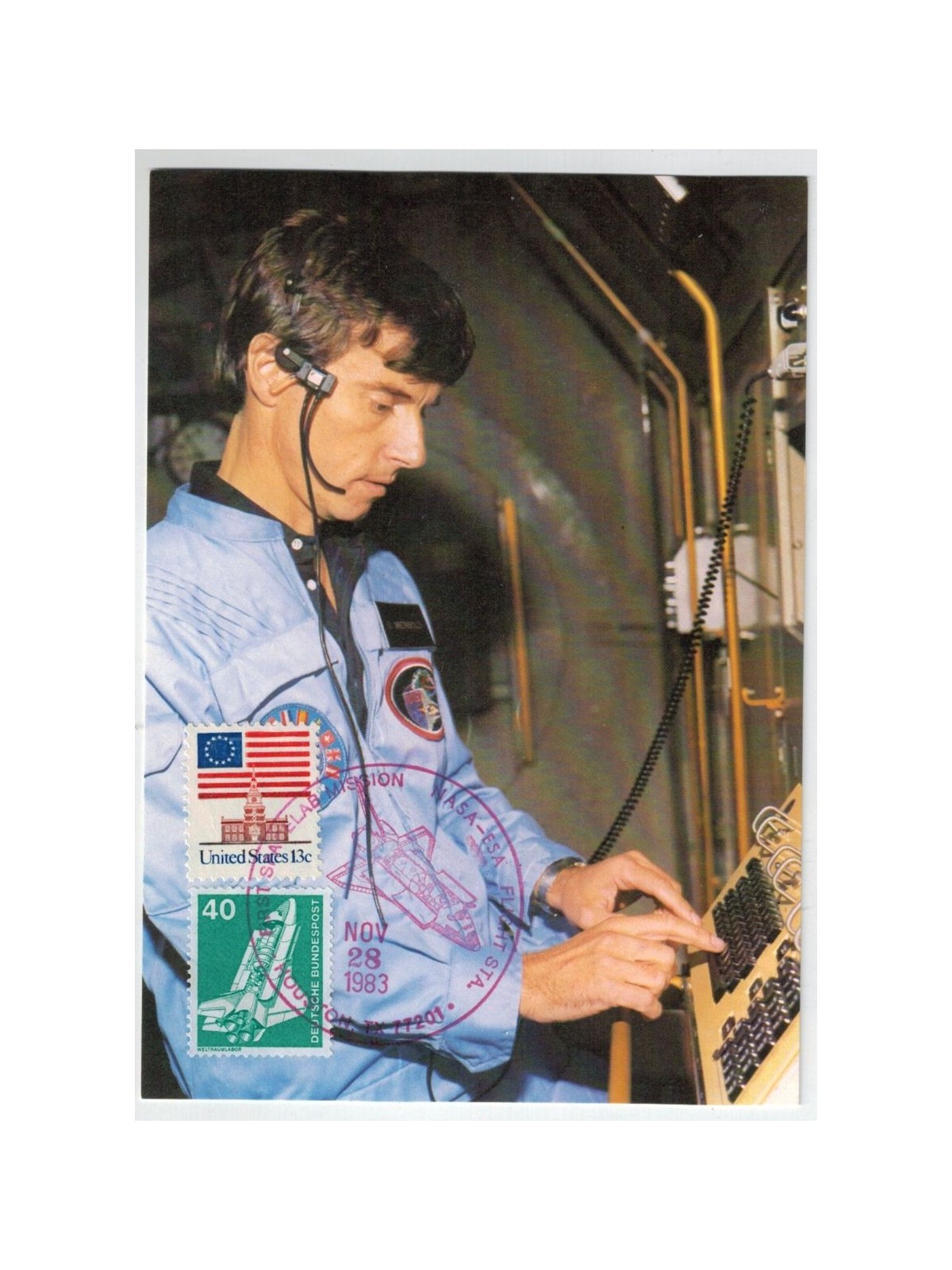 GERMANY FRG - USA 1983 NASA-ESA mission commemorative postcard