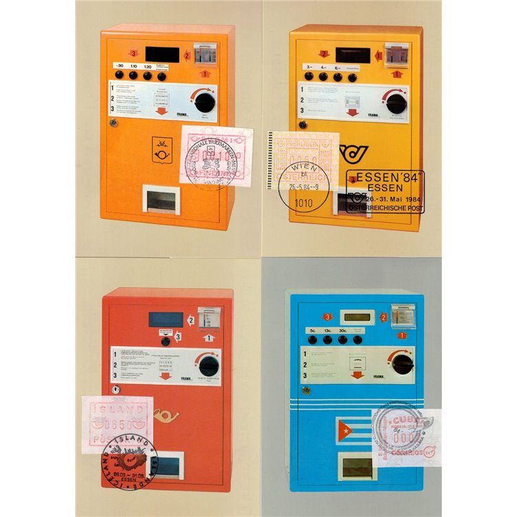 Esposizione filatelica Essen 84 N° 8 Maxi Card Francobolli automatici