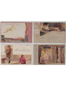 Giacomo Puccini, Tosca, lotto di 12 cartoline non viaggiate