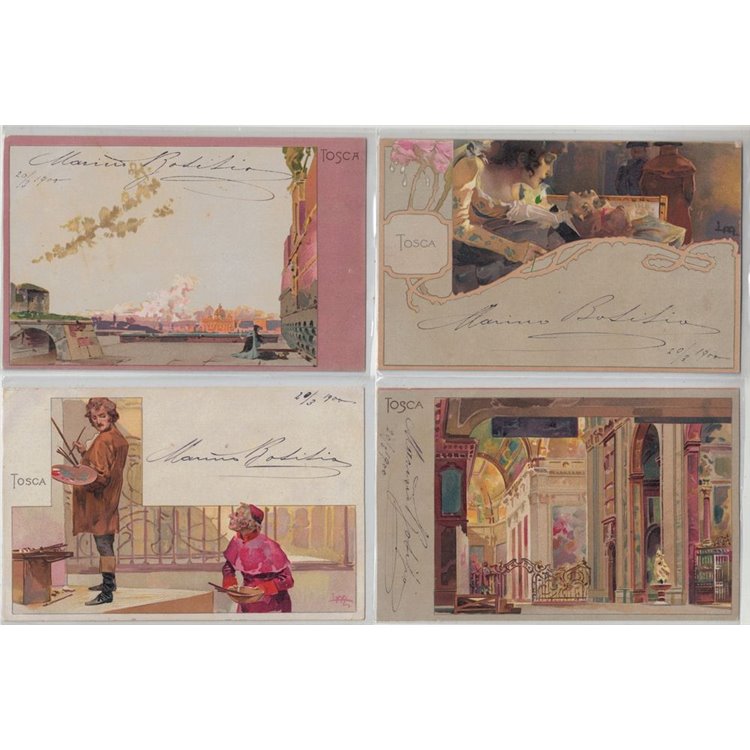 Giacomo Puccini, Tosca, lot of 12 uncirculated postcards