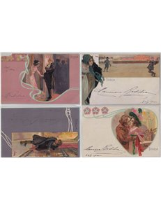 Giacomo Puccini, Tosca, lotto di 12 cartoline non viaggiate