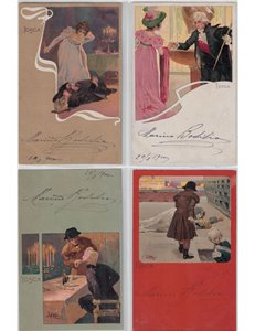 Giacomo Puccini, Tosca, lotto di 12 cartoline non viaggiate