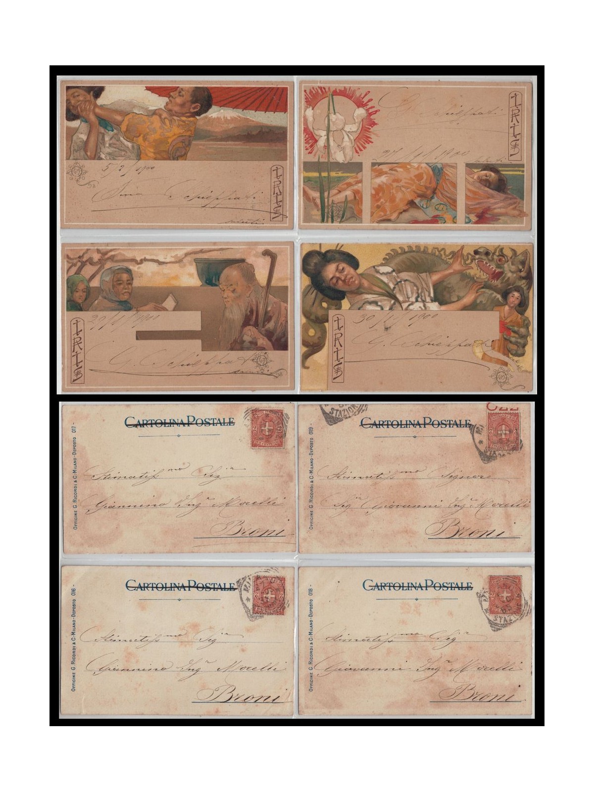 Opera Iris, lotto di 12 cartoline viaggiate