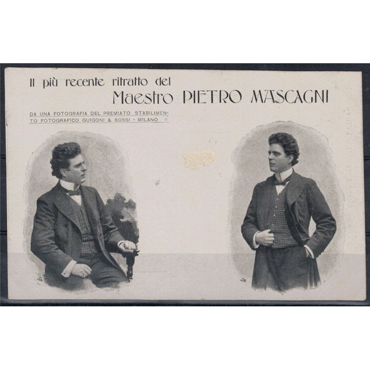 The most recent portrait of Maestro Pietro Mascagni, uncirculated postcard