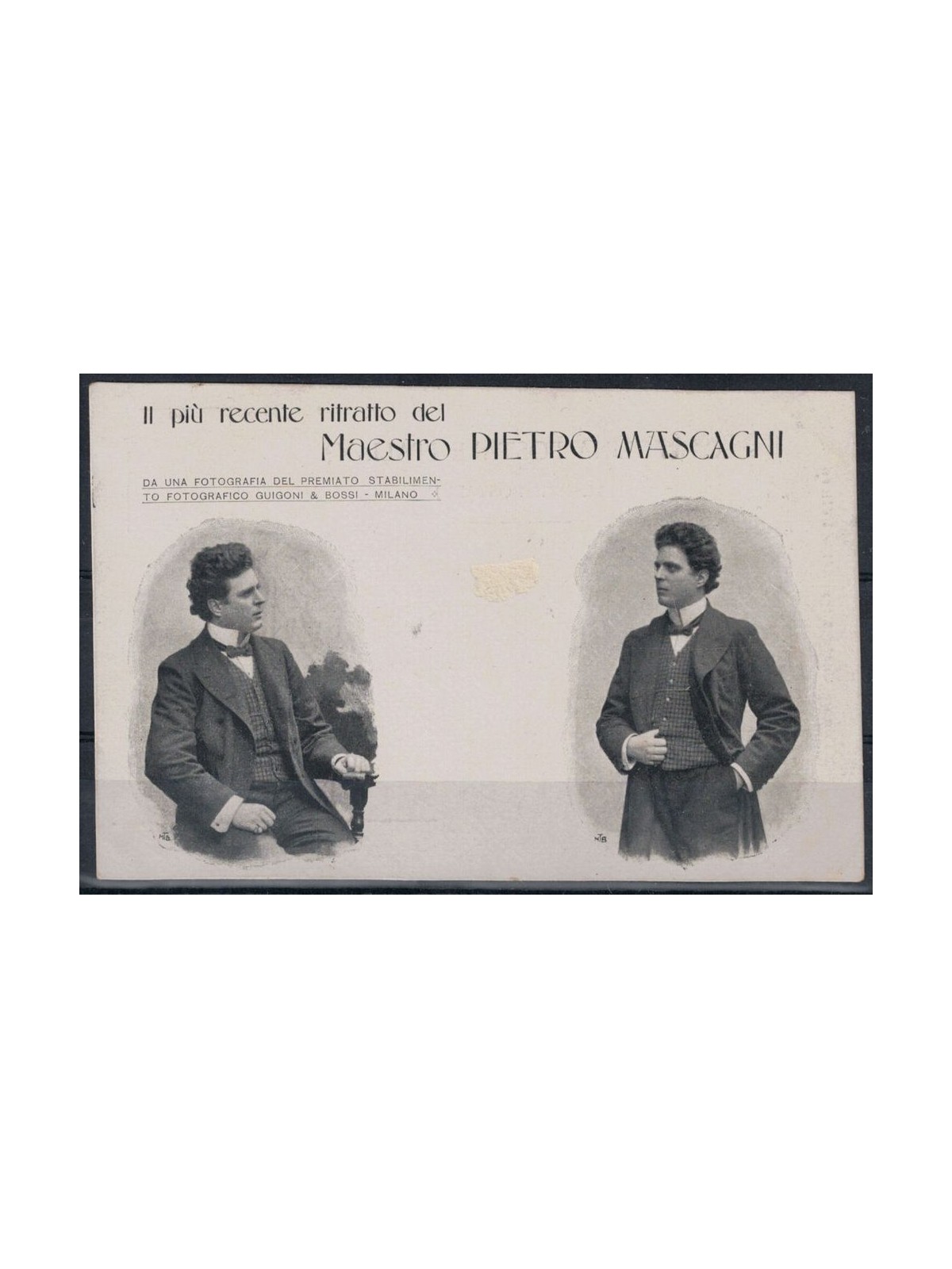 The most recent portrait of Maestro Pietro Mascagni, uncirculated postcard