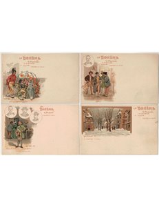 Giacomo Puccini, La Bohème, lot of 8 new, uncirculated postcards