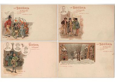 Giacomo Puccini, La Bohème, lot of 8 new, uncirculated postcards