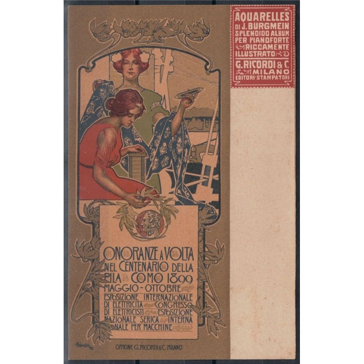 COMO 1899 Honours in Volta on the centenary of the battery, new postcard