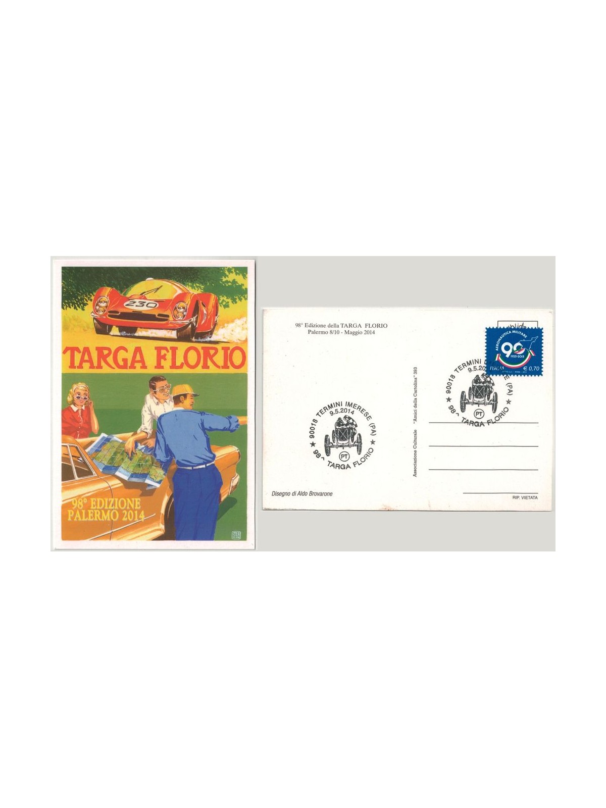ITALIA 2014 Cartolina Ufficiale 98ª Targa Florio