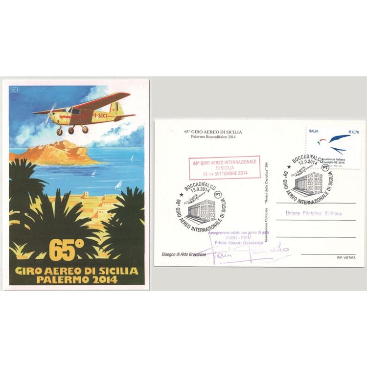 ITALY 2014 Postcard 65th International Air Tour of Sicily