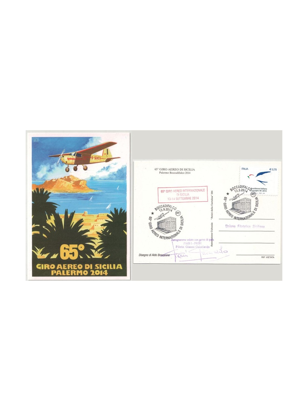 ITALY 2014 Postcard 65th International Air Tour of Sicily