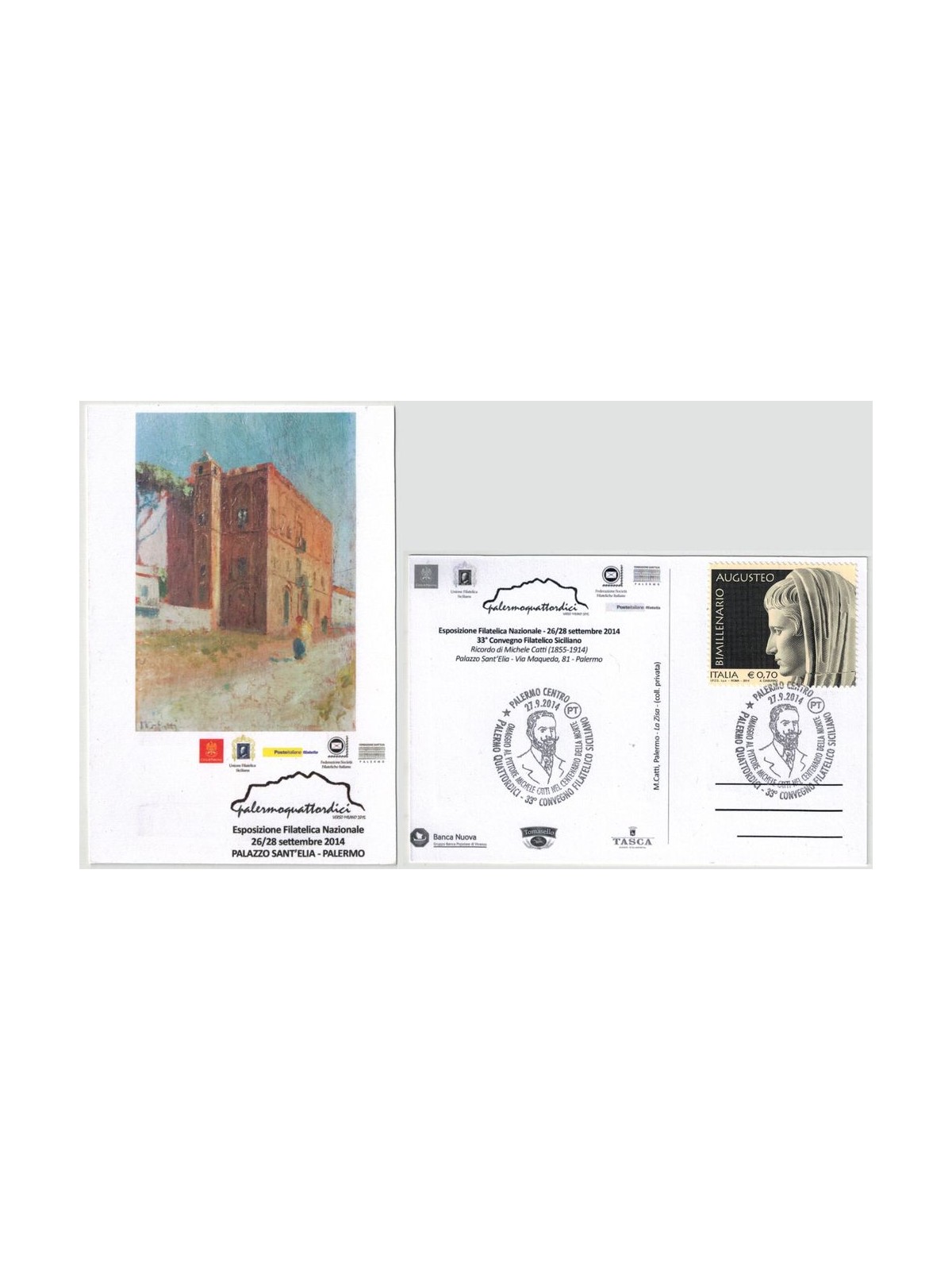 CARTOLINA Esposizione filatelica nazionale Palermo-14