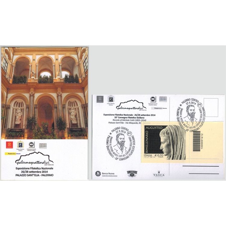 CARTOLINA Esposizione filatelica nazionale Palermo 14 cb