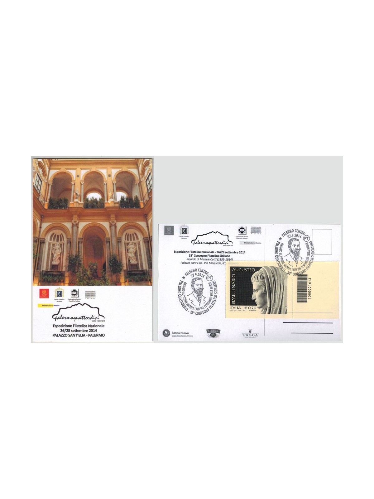 POSTCARD National Philatelic Exhibition Palermo 14 cb