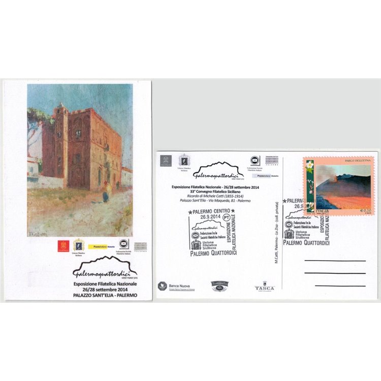 POSTCARD National Philatelic Exhibition Palermo.14 26-09
